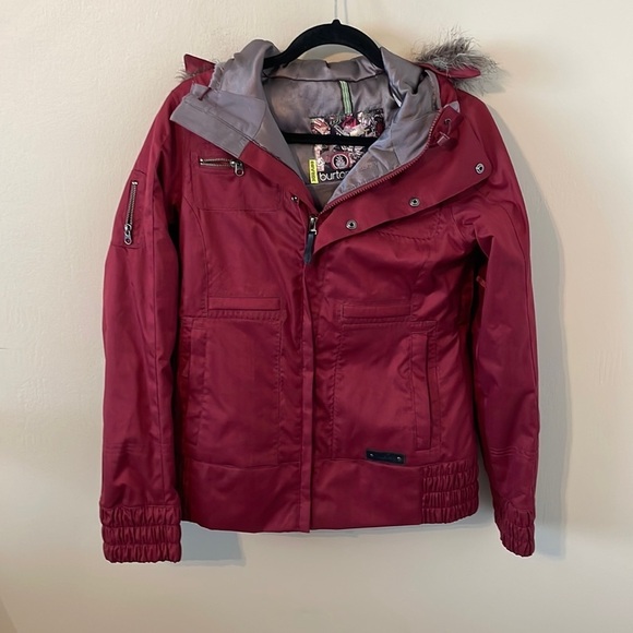 Burton Lush Faux Fur Removable Hooded Snowboard Waterproof Jacket - Picture 1 of 13